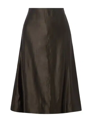 Khaite Nania Satin-twill Midi Skirt | Thumbnail 1