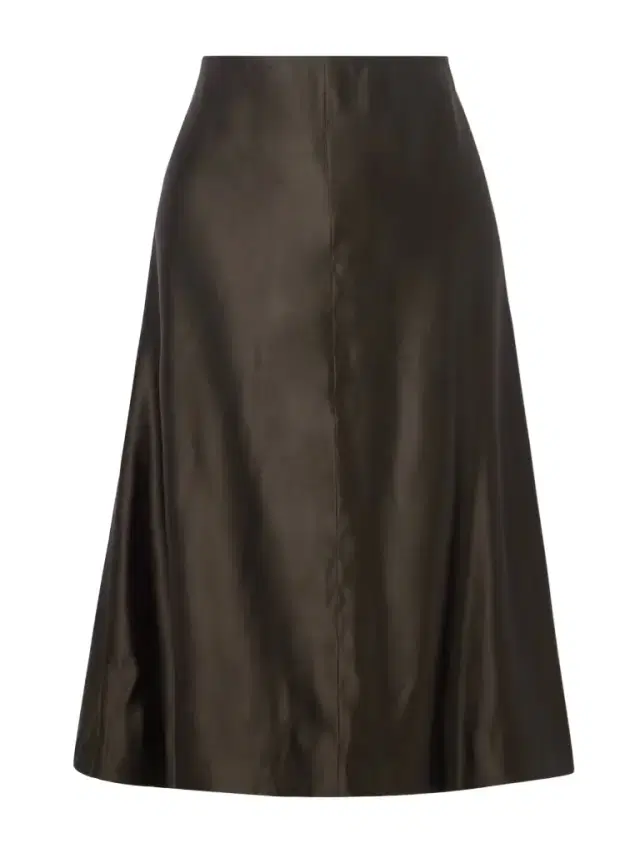 Nania Satin-twill Midi Skirt