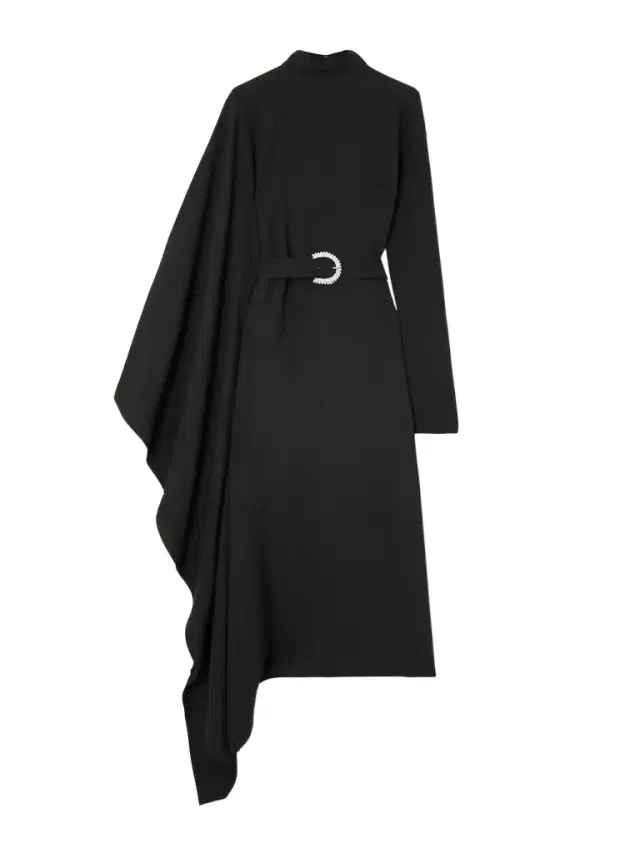 Tanning Belted Crystal-embellished Cady Turtleneck Midi Dress