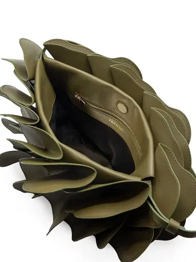 Farm Rio Women's Flower Leather Shoulder Bag - Olive Oil | Thumbnail 4 Farm Rio Women's Flower Leather Shoulder Bag - Olive Oil | Thumbnail 4
