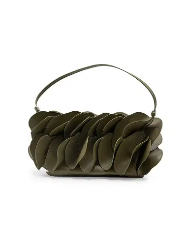 Farm Rio Women's Flower Leather Shoulder Bag - Olive Oil | Thumbnail 1 Farm Rio Women's Flower Leather Shoulder Bag - Olive Oil | Thumbnail 1