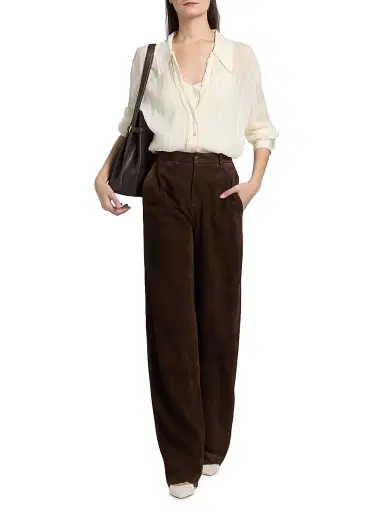 Vince Women's Crushed Striped Sheer Shirt | Thumbnail 2