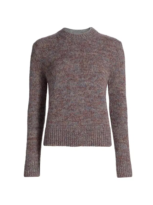 Vince Women's Marled Knit Crewneck Sweater - Cognac Combo