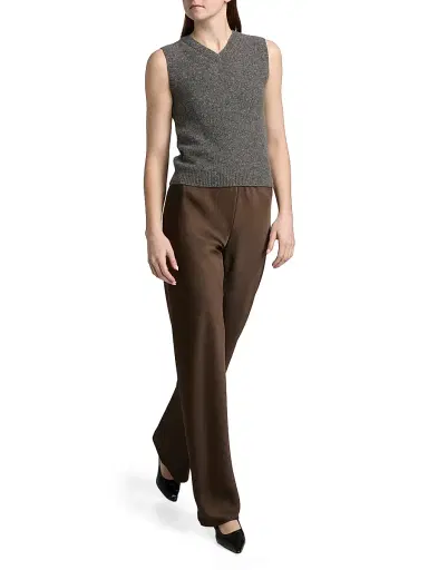 Vince Women's Donegal Cashmere Sweater Vest - Median Heather Grey Donegal - Size XXS | Thumbnail 2