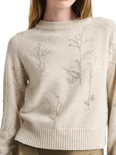 Altuzarra Women's Paulie Floral Beaded Sweater - Ivory - Size Large | Thumbnail 5