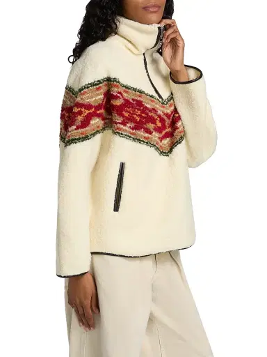 Isabel Marant Étoile Women's Marner Fleece Half-Zip Sweater - Ecru | Thumbnail 4