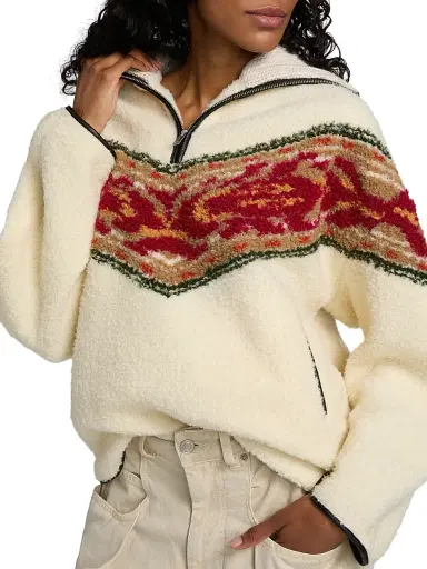 Isabel Marant Étoile Women's Marner Fleece Half-Zip Sweater - Ecru | Thumbnail 6