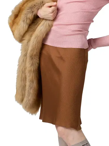 Miu Miu Women's Silk Mid-Length Skirt - Orange | Thumbnail 12