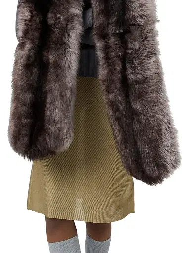 Miu Miu Women's Silk Mid-Length Skirt - Orange | Thumbnail 4