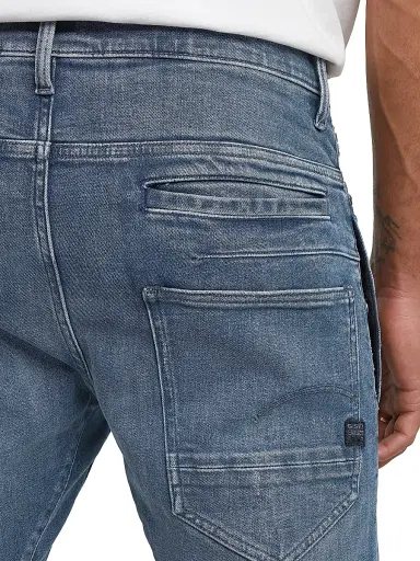 G-Star Men's Staq 3D Mid-Rise Slim-Fit Jeans - Faded Blue Pebble Restored - Size 36 | Thumbnail 6