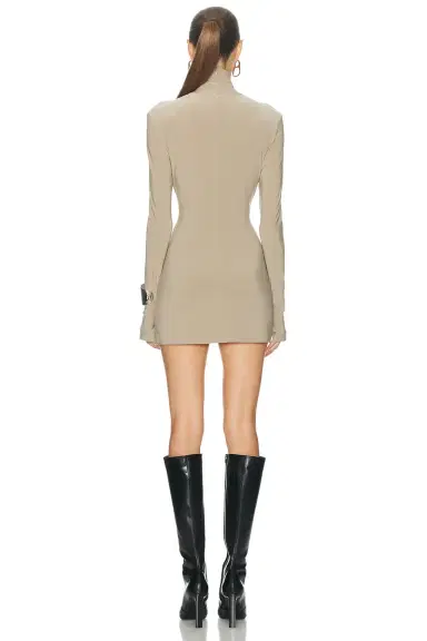 Norma Kamali Long Sleeve Slim Fit Turtleneck Pickleball Dress | Thumbnail 3
