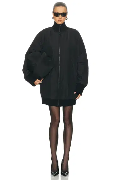 Norma Kamali Oversized Turtleneck Bomber Jacket | Thumbnail 4 Norma Kamali Oversized Turtleneck Bomber Jacket | Thumbnail 4