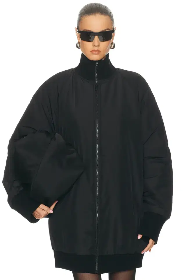 Norma Kamali Oversized Turtleneck Bomber Jacket