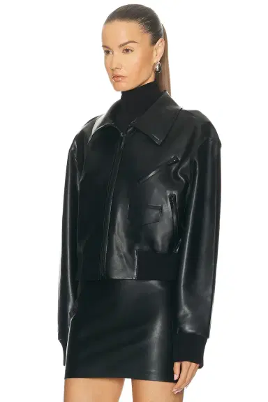 Norma Kamali Zip Front Classic Cropped Jacket | Thumbnail 2 Norma Kamali Zip Front Classic Cropped Jacket | Thumbnail 2