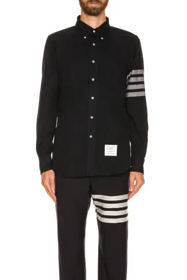 Thom Browne Straight Fit 4 Bar Shirt | Thumbnail 4