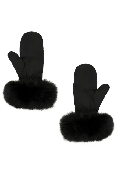 Yves Salomon Fox Fur Trim Mittens | Thumbnail 2