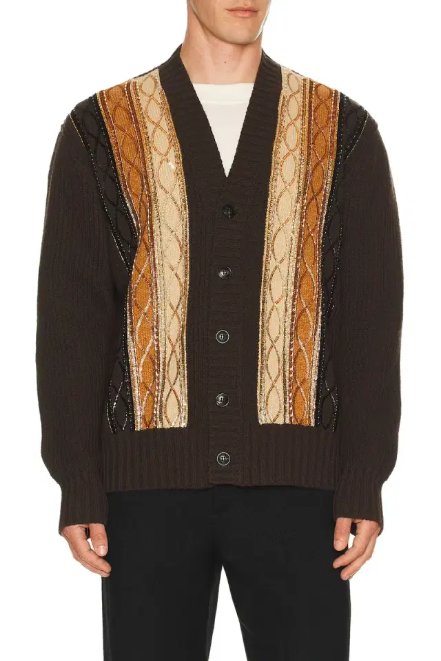 Embellished Striped Cardigan