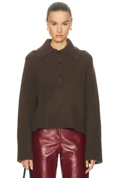Jenni Kayne Cashmere Stevie Polo Sweater | Thumbnail 1 Jenni Kayne Cashmere Stevie Polo Sweater | Thumbnail 1