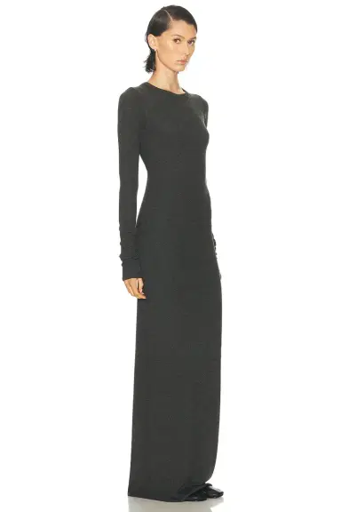 ÉTERNE Long Sleeve Crewneck Butter Rib Maxi Dress | Thumbnail 2