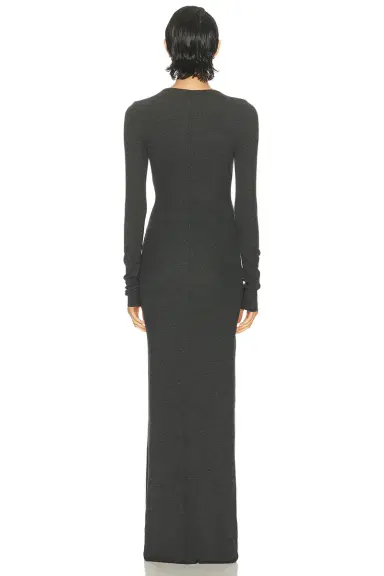 ÉTERNE Long Sleeve Crewneck Butter Rib Maxi Dress | Thumbnail 3