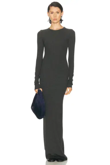 ÉTERNE Long Sleeve Crewneck Butter Rib Maxi Dress | Thumbnail 1