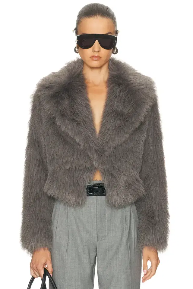 The Sei Faux Fur Bomber Jacket