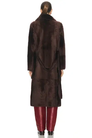 Yves Salomon Long Belted Reversible Shearling Coat | Thumbnail 4