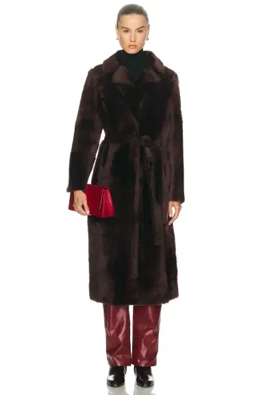 Yves Salomon Long Belted Reversible Shearling Coat | Thumbnail 1