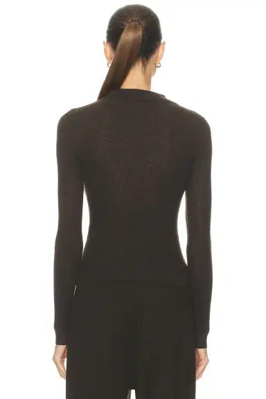 Guest In Residence Long Sleeve Shrunken Polo Top | Thumbnail 5
