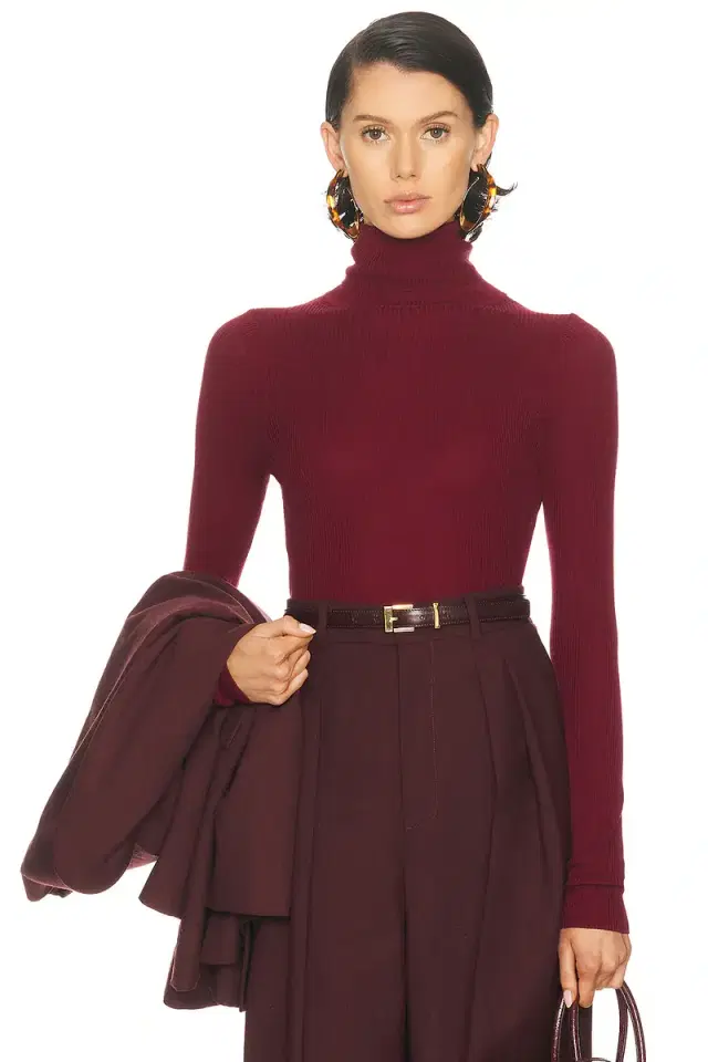 Enza Costa Silk Layering Turtleneck Top