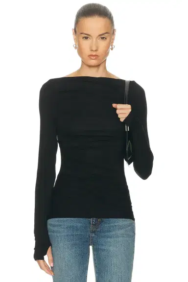 Enza Costa Fluid Jersey Sleeveless Draped Boatneck Top | Thumbnail 1 Enza Costa Fluid Jersey Sleeveless Draped Boatneck Top | Thumbnail 1