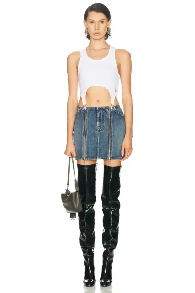 Jean Paul Gaultier Front Zipped Denim Mini Skirt | Thumbnail 5