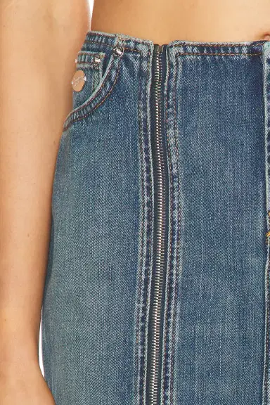 Jean Paul Gaultier Front Zipped Denim Mini Skirt | Thumbnail 6