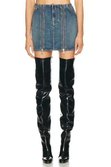Jean Paul Gaultier Front Zipped Denim Mini Skirt | Thumbnail 1