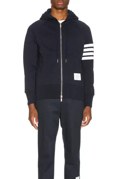 Thom Browne Engineered 4 Bar Zip Hoodie | Thumbnail 2 Thom Browne Engineered 4 Bar Zip Hoodie | Thumbnail 2