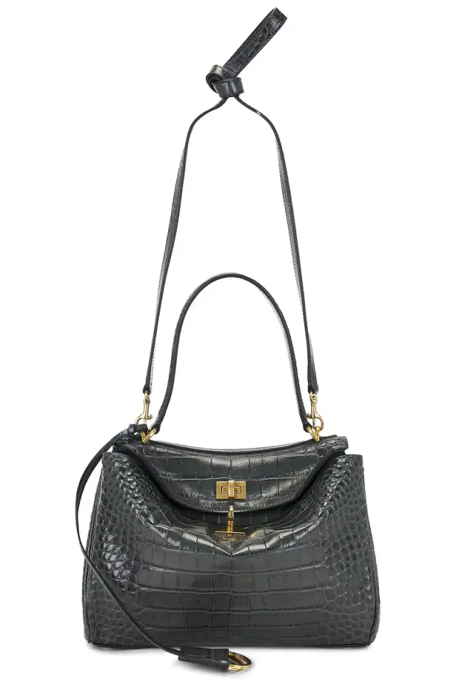 Rodeo Small Croc Embossed Top Handle Bag