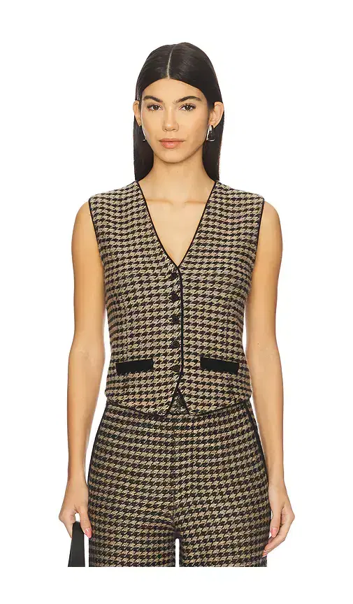 Guest In Residence Houndstooth Tailored Vest
