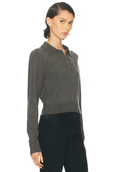 ÉTERNE Long Sleeve Journey Cashmere Top | Thumbnail 2