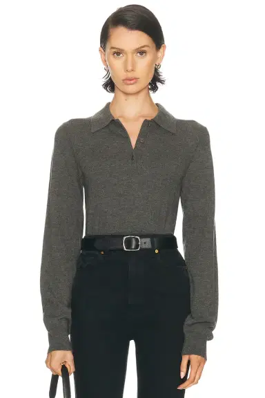 ÉTERNE Long Sleeve Journey Cashmere Top | Thumbnail 1