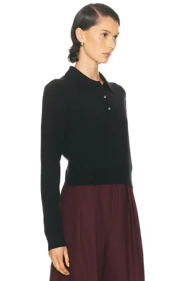 ÉTERNE Long Sleeve Journey Cashmere Top | Thumbnail 2