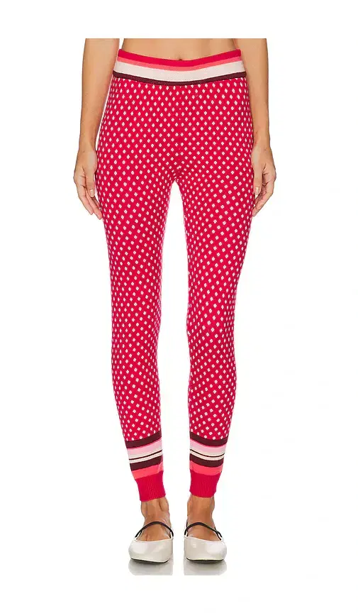 Free People x Intimately Falala Legging In Red Peppermint Dot