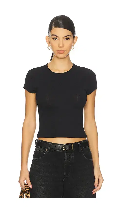 Free People x Intimately FP Wait A Minute Baby Tee In Anthracite