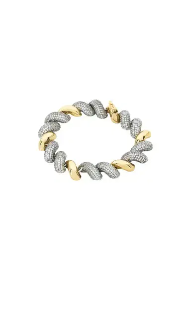 EDDIE BORGO Small Two Tone Pavé Torsade Bracelet | Thumbnail 1 EDDIE BORGO Small Two Tone Pavé Torsade Bracelet | Thumbnail 1