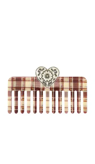 Solar Eclipse Hand-Painted Paisley Heart Detangling Wide Tooth Hair Comb | Thumbnail 2