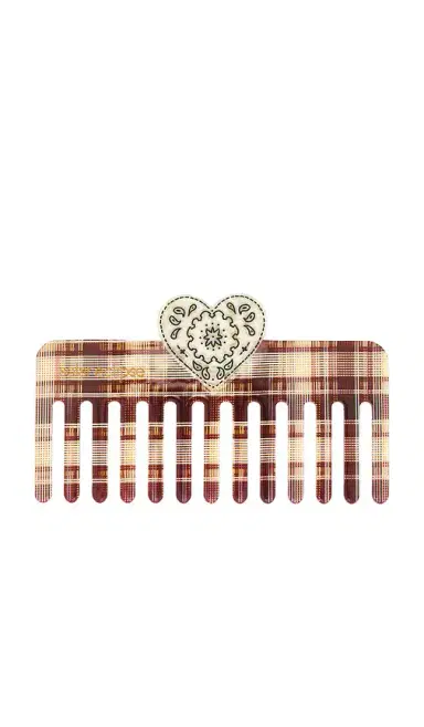 Solar Eclipse Hand-Painted Paisley Heart Detangling Wide Tooth Hair Comb | Thumbnail 1
