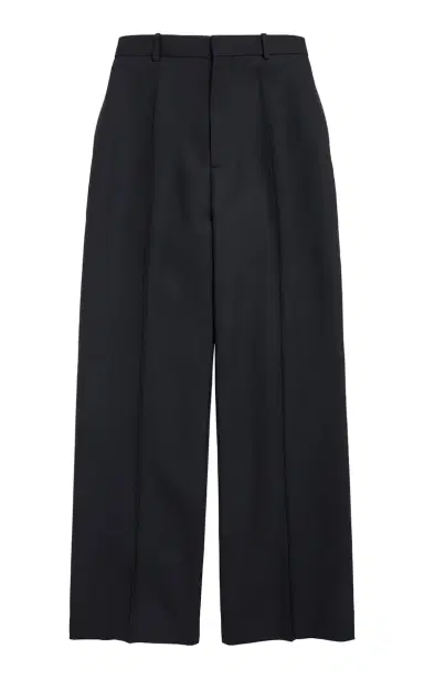 Balenciaga Tailored Wool-Silk Wide-Leg Pants - Black | Thumbnail 1
