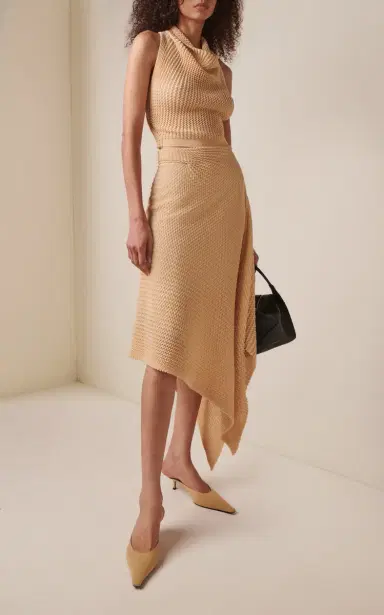 Victoria Beckham Draped Knit Strech-Cotton Top | Thumbnail 3