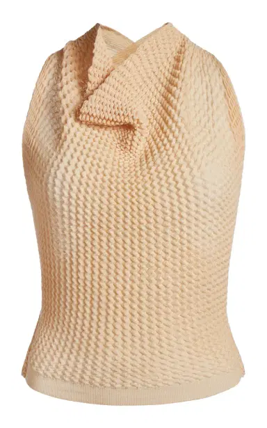 Victoria Beckham Draped Knit Strech-Cotton Top | Thumbnail 10