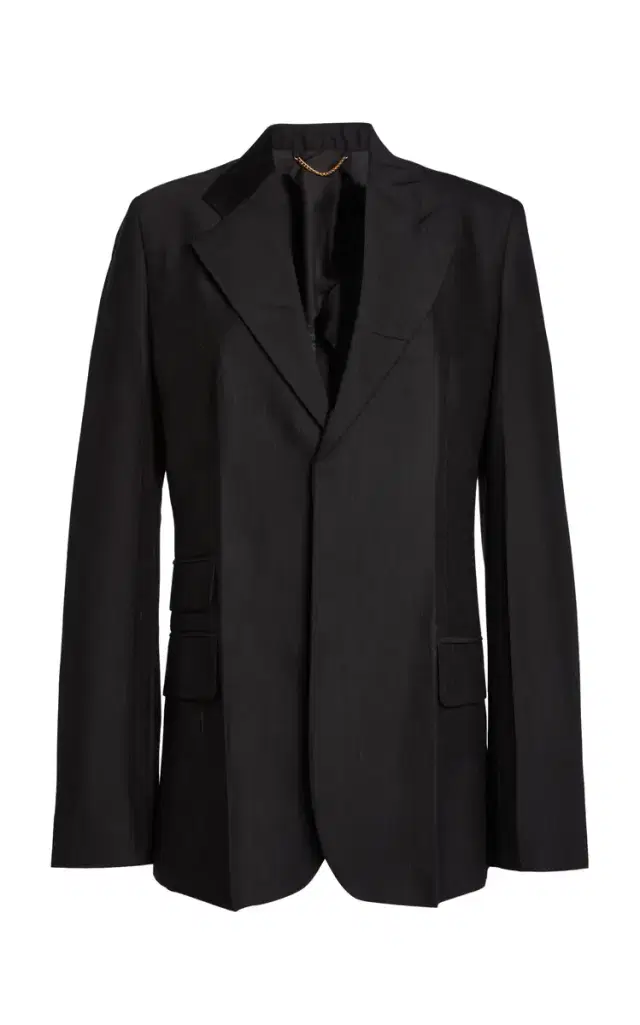 Victoria Beckham Oversized Notch Lapel Virgin Wool-Blend Jacket