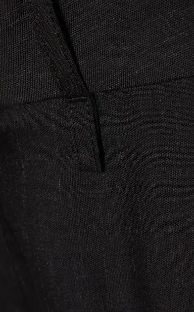 Victoria Beckham Moda Exclusive Curved-Leg Virgin Wool-Blend Trousers | Thumbnail 4